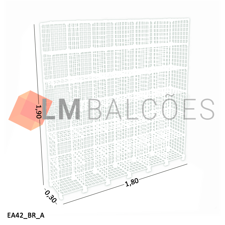 Estante Aramada Branca - 1,80 X 1,90 X 0,30m 1