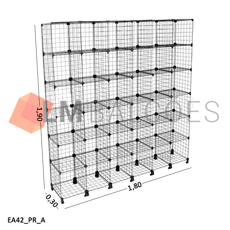 Estante Aramada Preta - 1,80 X 1,90 X 0,30m 1