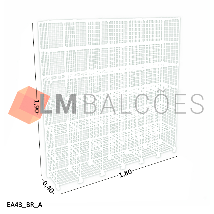 Estante Aramada Branca - 1,80 X 1,90 X 0,40m 1