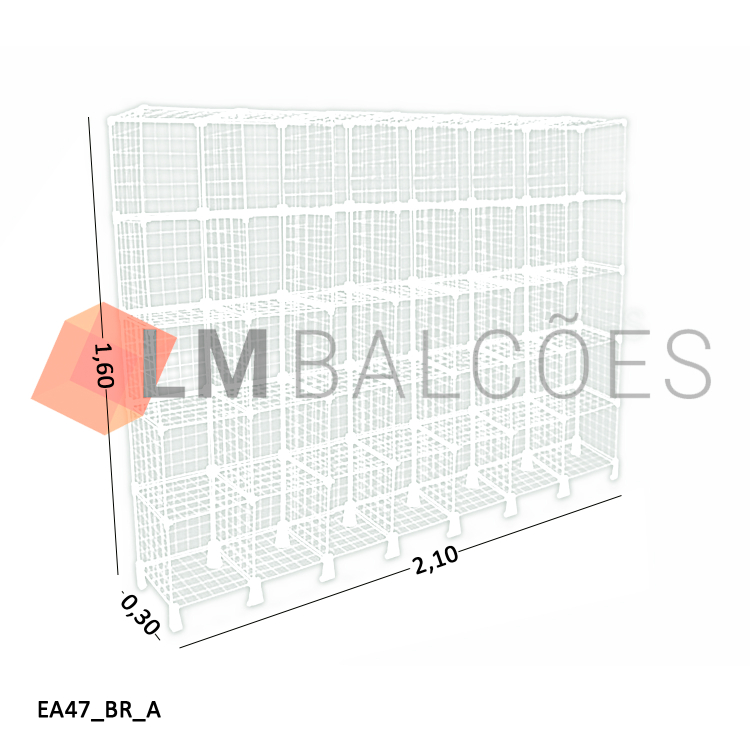 Estante Aramada Branca - 2,10 x 1,60 x 0,30m 1