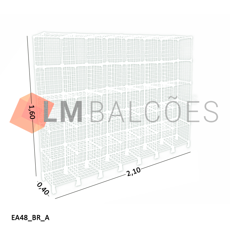 Estante Aramada Branca - 2,10 x 1,60 x 0,40m 1