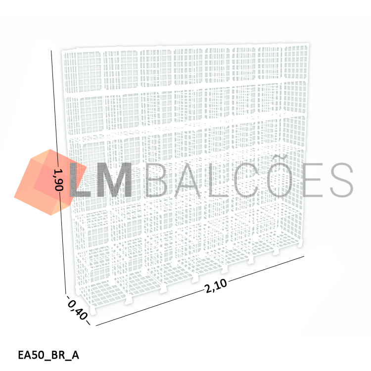 Estante Aramada Branca - 2,10 X 1,90 X 0,30m 1