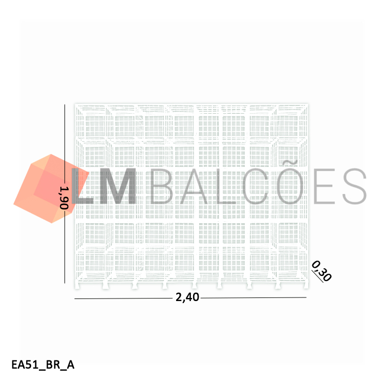Estante Aramada Branca - 2,40 x 1,90 x 0,30m 1