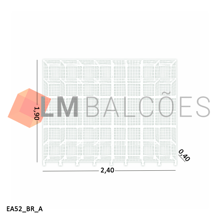 Estante Aramada Branca - 2,40 x 1,90 x 0,40m 1