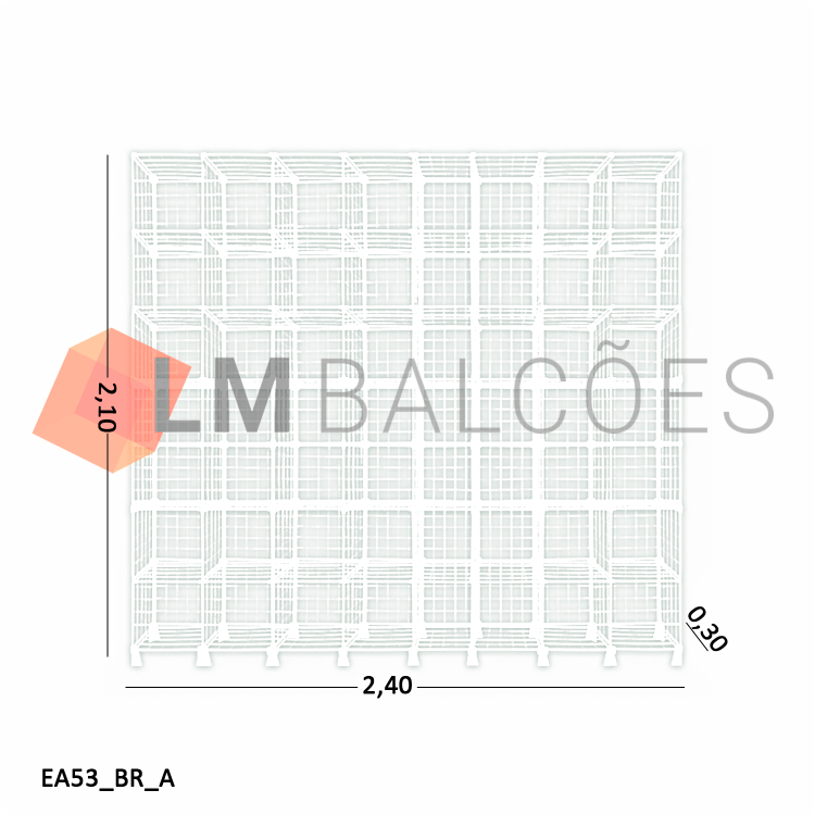 Estante Aramada Branca - 2,40  x 2,10 x 0,30m 1