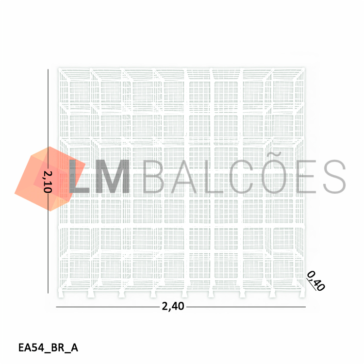 Estante Aramada Branca - 2,40 x 2,10  x 0,40m 1