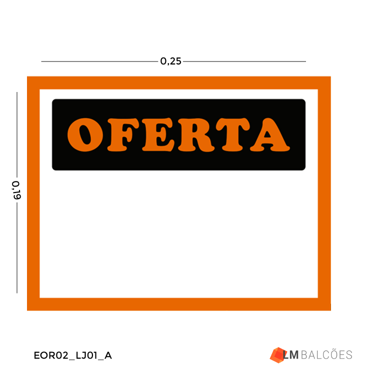Etiqueta Grande Oferta Reutilizável em PVC 24,0 x 18,0cm Pacote c/ 10 - Laranja 1