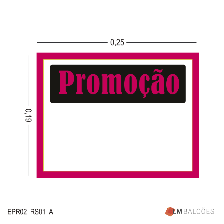 Etiqueta Grande Promoção Reutilizável em PVC 24,0 x 18,0cm Pacote c/ 10 - Rosa 1