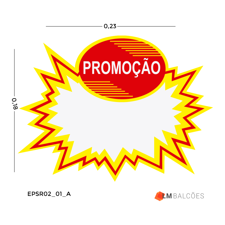 Etiqueta Promoção Splash Reutilizável em PVC 22,5 x 18,0cm Pacote c/ 10 1