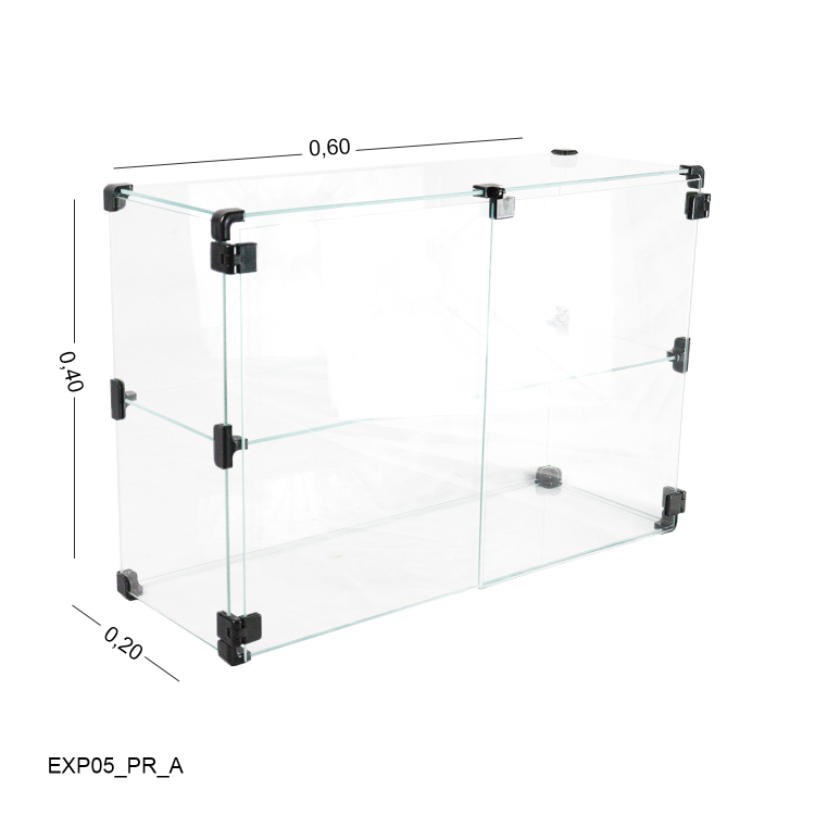 Expositor de vidro com Porta - 0,60 x 0,40 x 0,20 M 1