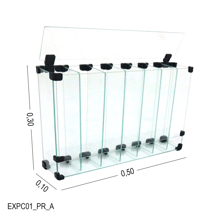 Expositor De Vidro Para Cigarro De Vidro Temperado - 0,50 X 0,30 X 0,10 M 1