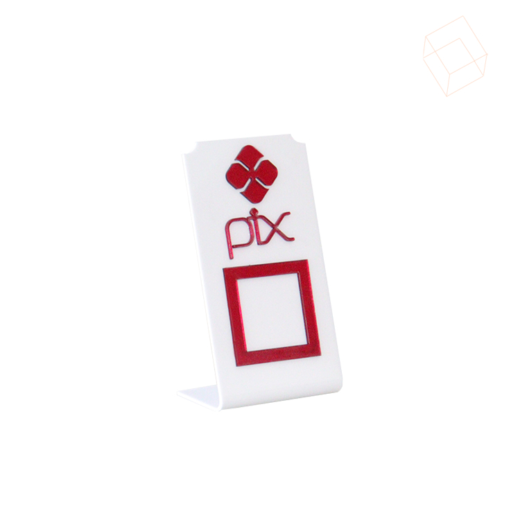 Expositor QR CODE PIX - Branco com Vermelho 1