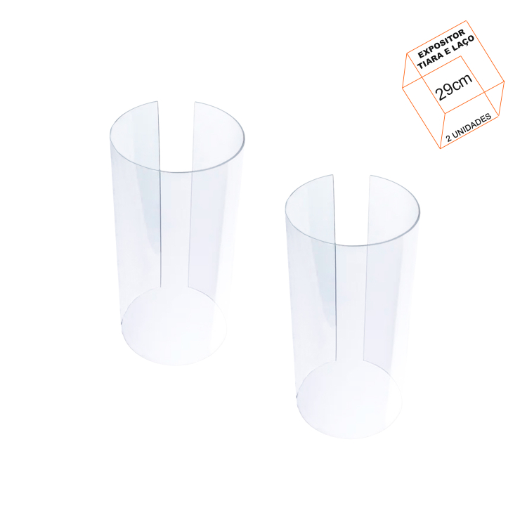Expositor para Tiara, laços Vertical 29cm - Cristal - KIT COM 2 UNID 6