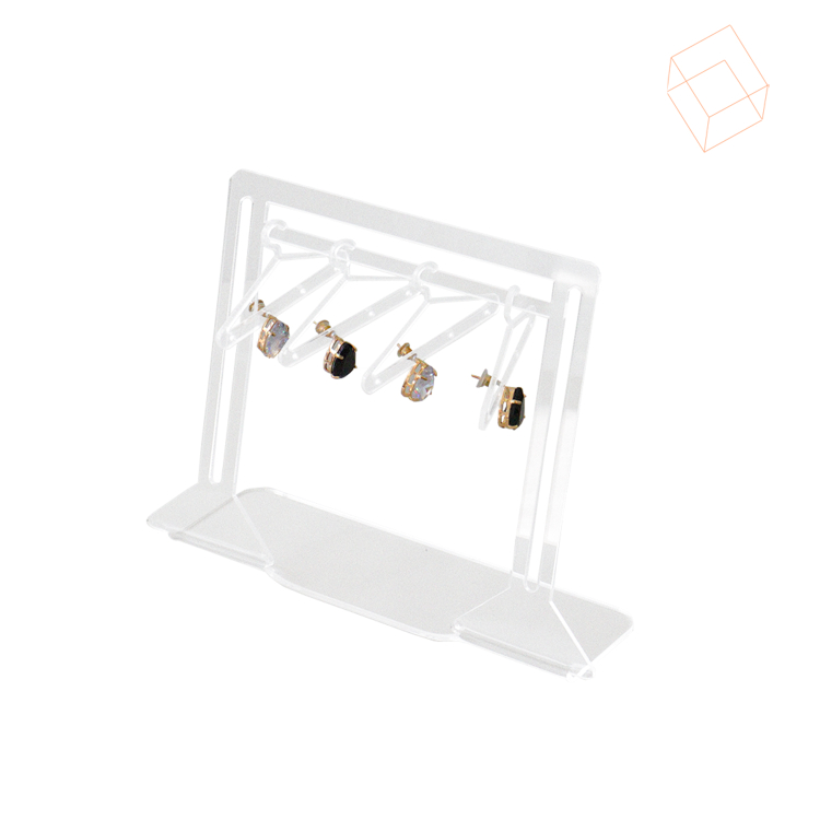 Suporte em acrilico p/ Brinco com Cabide - Transparente 2