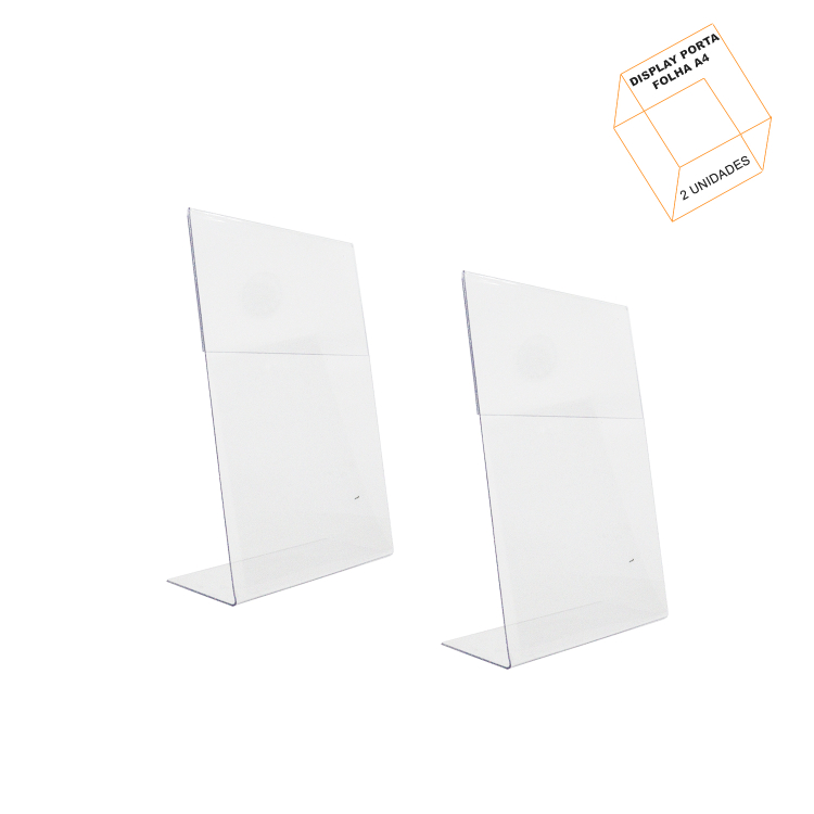 Display Porta Folha A4 Acrílico - KIT 2 UNID