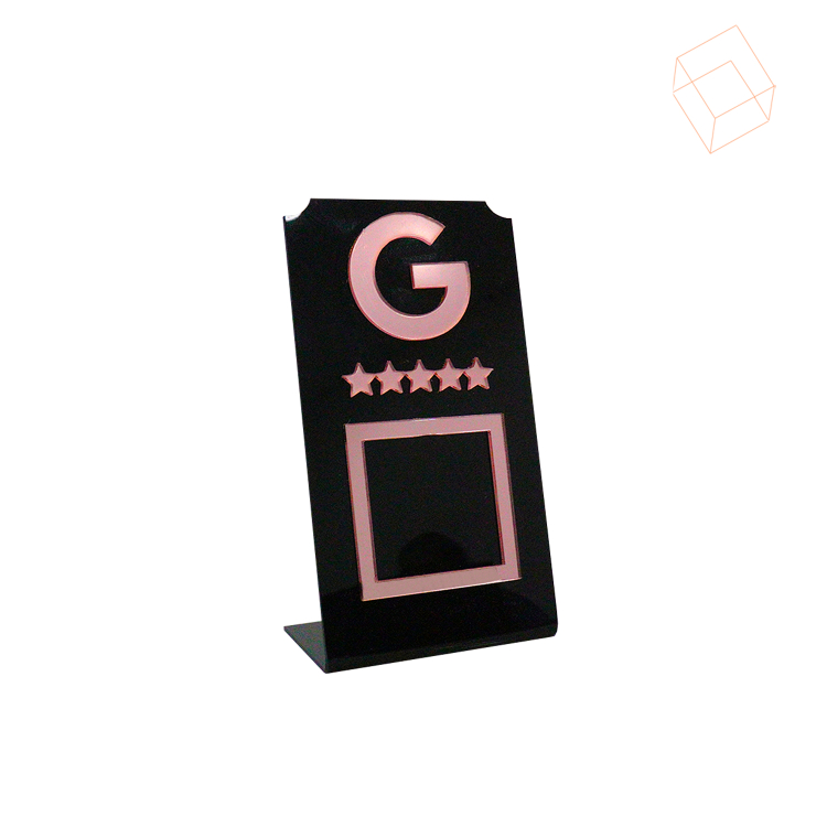 Expositor AVALIAÇOES GOOGLE - Preto com Rosa