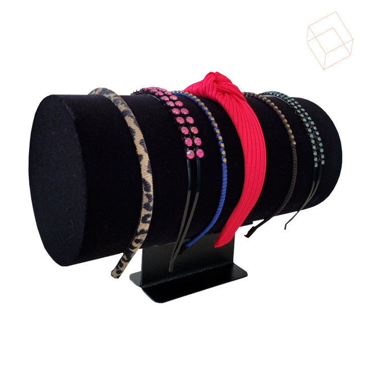 Expositor de Tiara em Veludo(Grande) 30cm - Preto