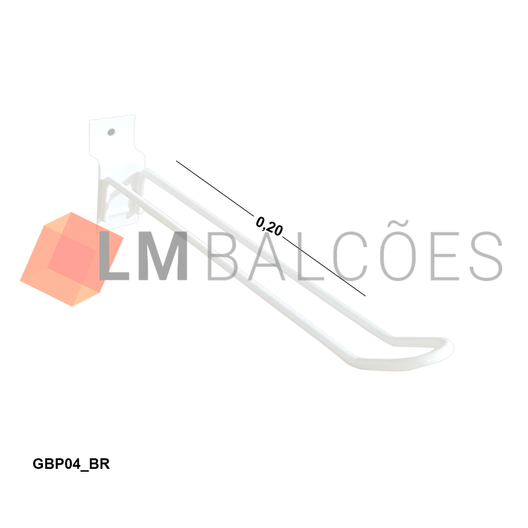 Gancho Blister p/ Painel 20cm - Branco 1