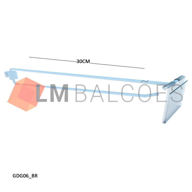 Gancho Duplo p/ Gôndola 30cm - Branco 1