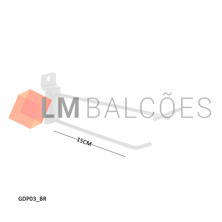 Gancho Duplo p/ Painel 15cm - Branco 1