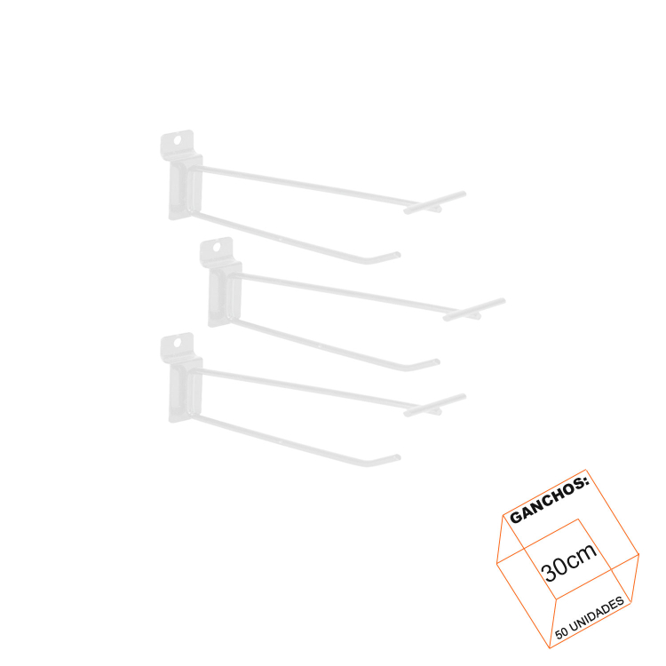Gancho Porta Preço 30cm Branco P/Painel Canaletado - 50 Unidades 1