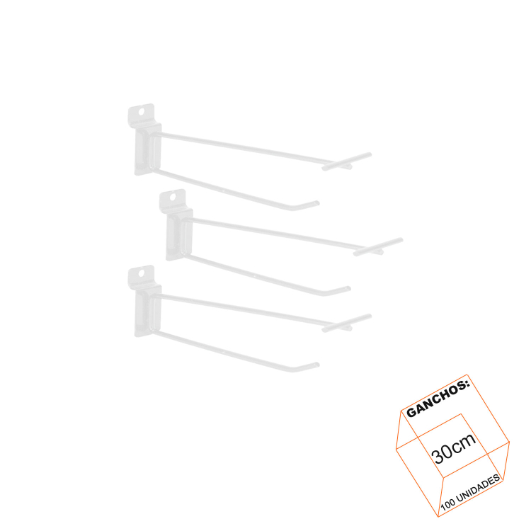 Gancho Porta Preço 30cm Branco P/Painel Canaletado - 100 Unidades 1