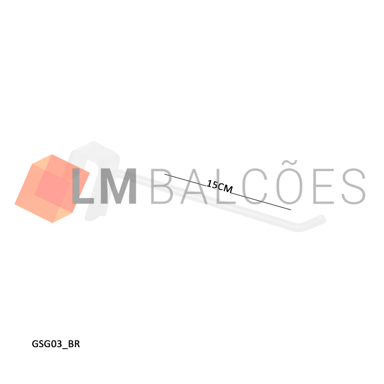 Gancho Simples p/ Gôndola 15cm - Branco 1