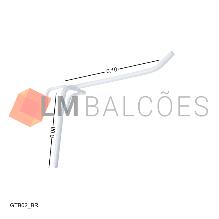 Gancho p/ Tela Biombo 10cm - Branco 1