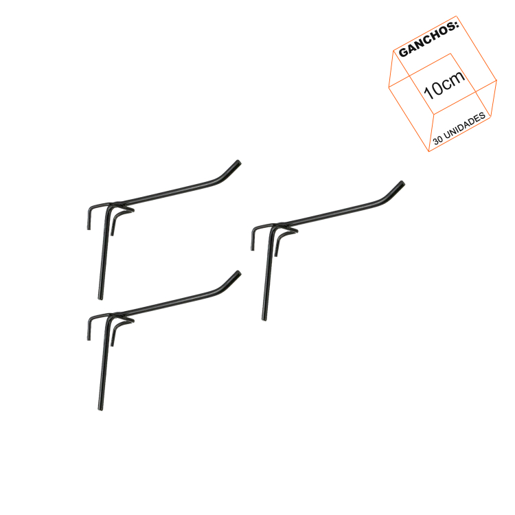 Gancho Para Tela Biombo Preto 10cm - 30 Unidades 1