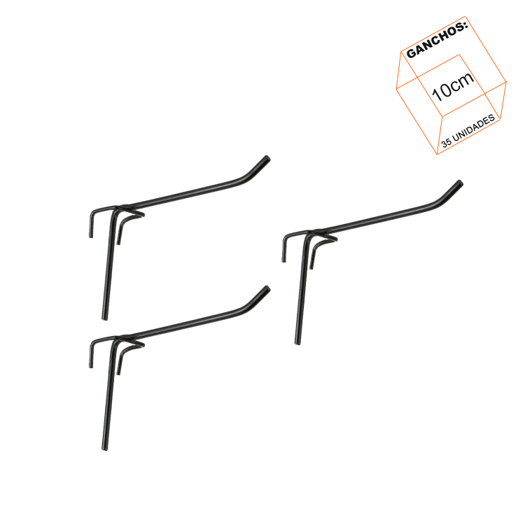 Gancho Para Tela Biombo Preto 10cm - 35 Unidades 1