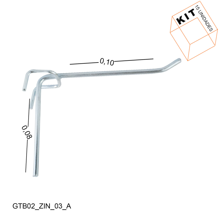 Gancho Para Tela Biombo Zincado 10cm - 15 Unidades 1