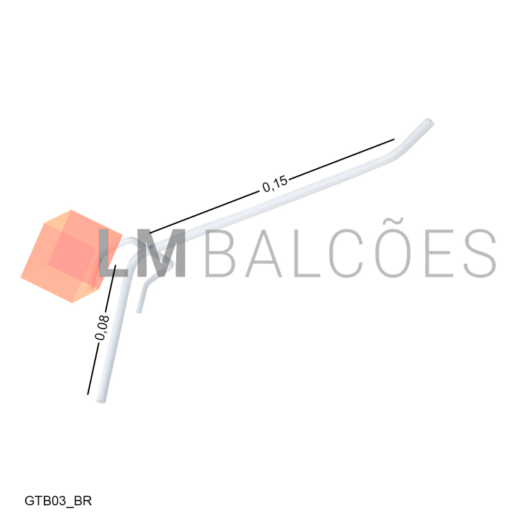 Gancho p/ Tela Biombo 15cm - Branco 1