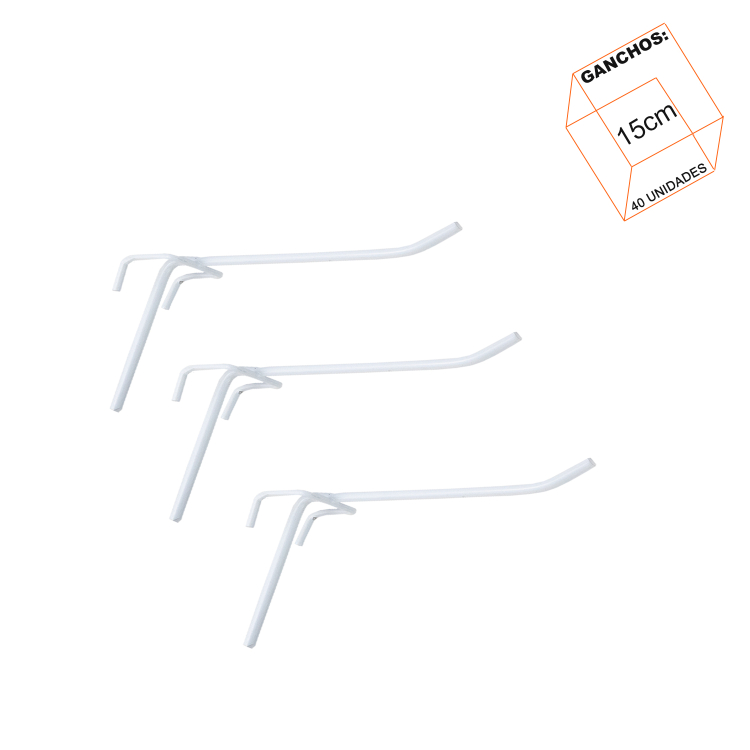 Gancho Para Tela Biombo Branco 15cm - 40 Unidades 1