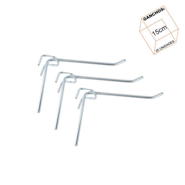 Gancho Para Tela Biombo Zincado 15cm - 25 Unidades 1