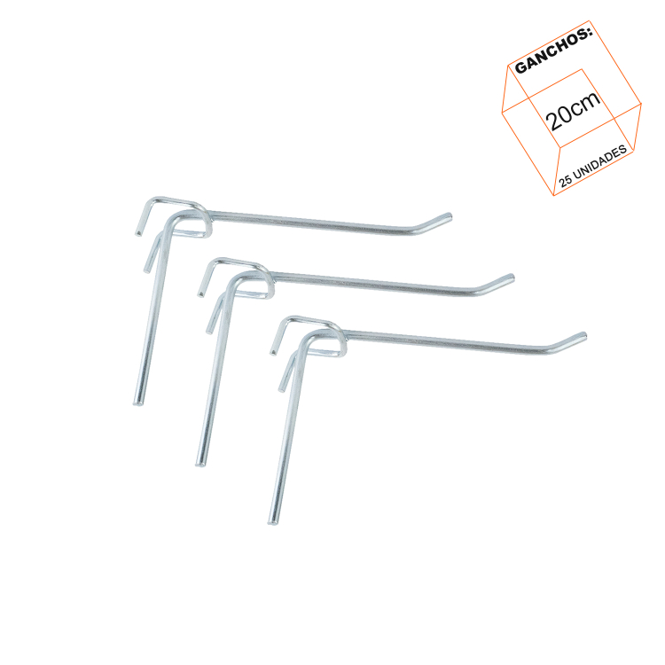Gancho Para Tela Biombo Zincado 20cm - 25 Unidades 1