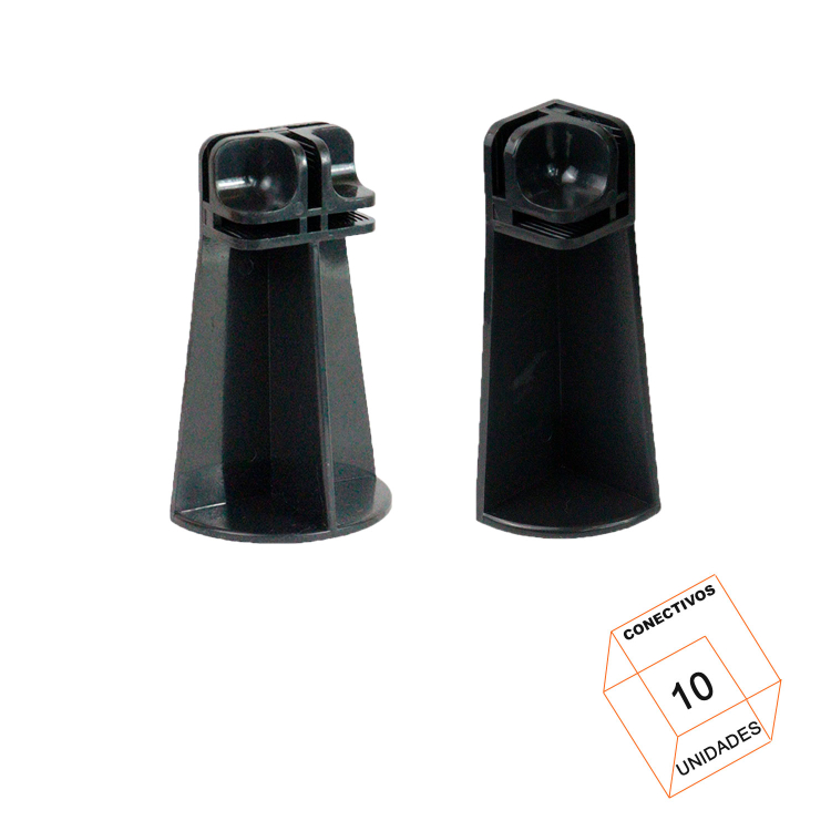 Pé Conectivo Preto P/ Balcão de Vidro e Aramado - 10 Unidades 1