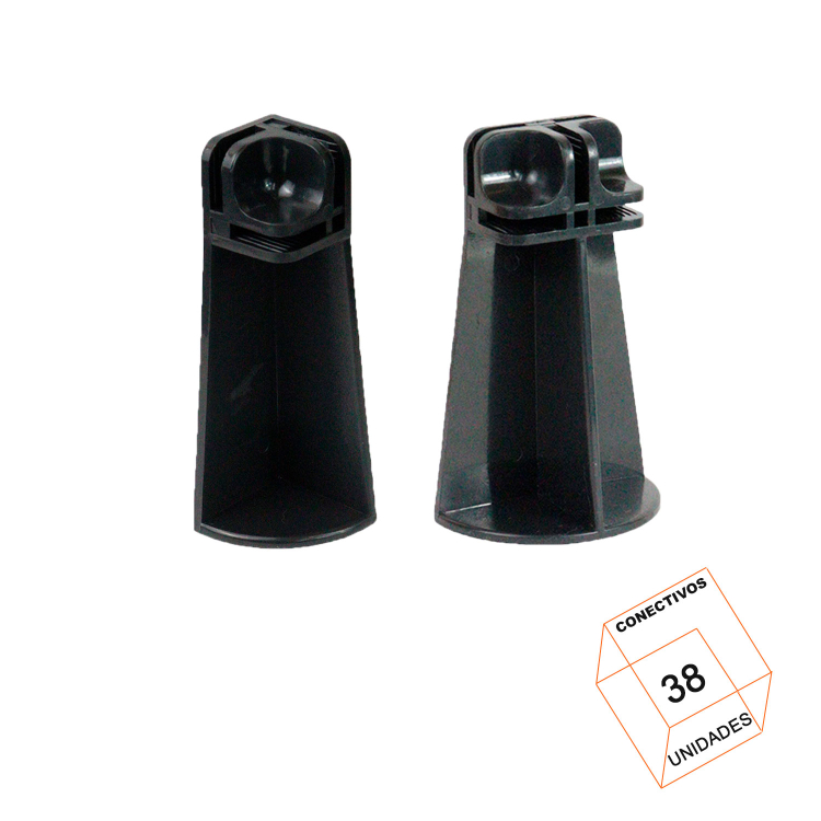 Pé Conectivo Preto P/ Balcão de Vidro e Aramado - 38 Unidades 1