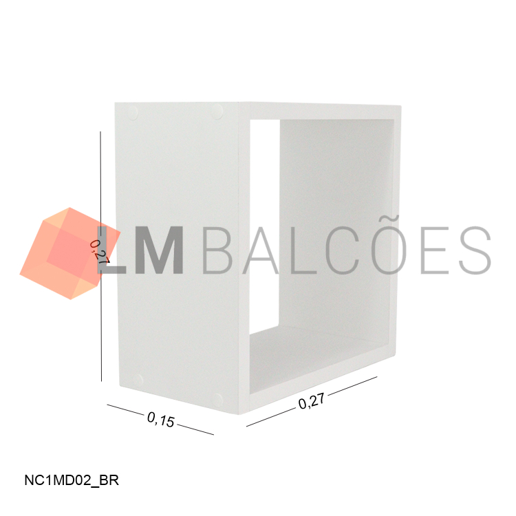 Expositor Nicho para Decoração 0,27 x 0,27 x 0,15m - Branco 1