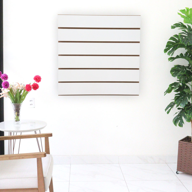 Painel Canaletado em Mdf 0,61 x 0,61m - Branco 1