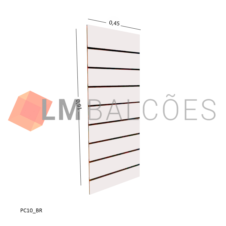 Painel Canaletado em Mdf 0,91 x 0,45m - Branco 1