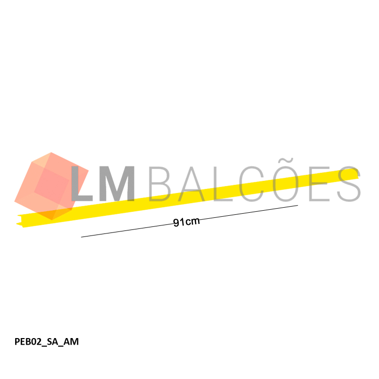 Porta Etiqueta de Bandeja p/ Gôndola 91cm - Amarelo 1