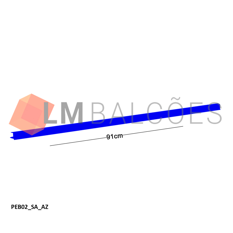Porta Etiqueta de Bandeja p/ Gôndola 91cm - Azul 1
