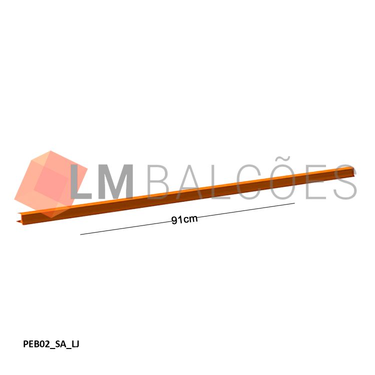 Porta Etiqueta de Bandeja p/ Gôndola 91cm - Laranja 1