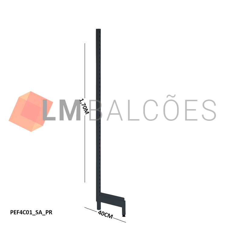 COLUNA NEW PLUS - 1,70MTS PE DE 40 PRETO 1