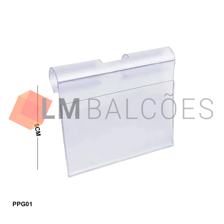 Porta Preço para Gancho  5 cm - Transparente 1