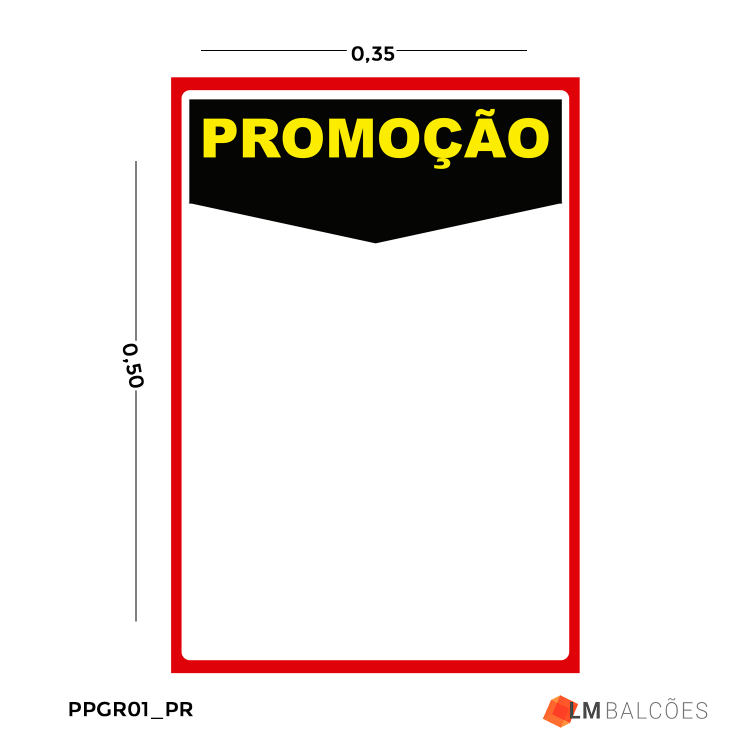 Placa Promoção Grande Reutilizável em PVC 33,0 x 48,0cm - Preto - 1 UNIDADE 1