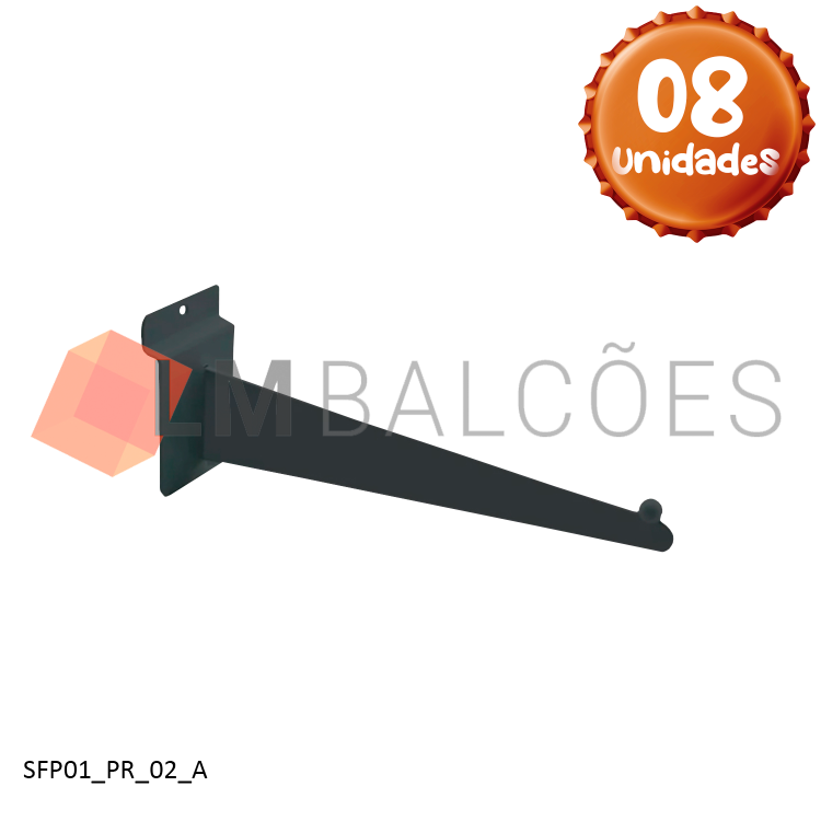 Suporte Faca Preto Para Painel Canaletado 30cm - 8 Unid. 1