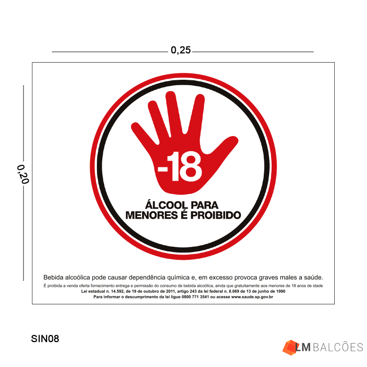 Etiqueta de Pvc Proibido Alcool Menor 1