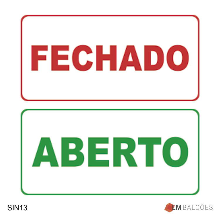 Placa de Sinalização Aberto/Fechado (Frente e Verso) 4