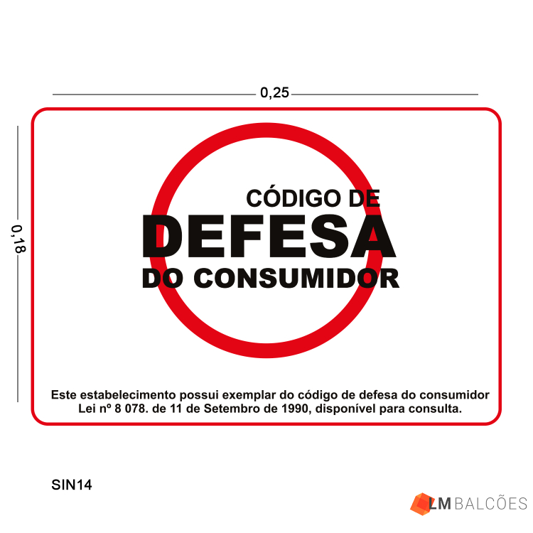 Placa de Sinalização Defesa do Consumidor 1